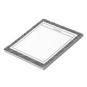 Bloc-note Notes personnalisées avec nom - Rayures noires et (Tourné)