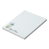 Bloc-note Notes personnalisées, bleues, à fleurs (Tourné)
