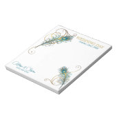 Bloc-note Notes personnalisées du Mariage Peacock pour le We (Tourné)