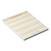 Bloc-note Notes personnalisées élégantes rayées or (Incliné)