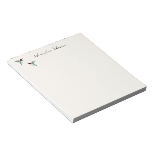 Bloc-note Notes personnalisées pour les colibris à gorge rub (Incliné)
