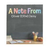 Bloc-note Notes Post-it de professeur de style tableau noir (Devant)