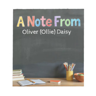 Bloc-note Notes Post-it de professeur de style tableau noir