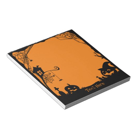 Bloc-note Notes Post-it Halloween noir orange (Incliné)