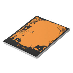 Bloc-note Notes Post-it Halloween noir orange