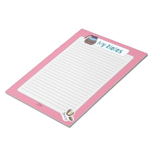 Bloc-note Notes pour mon café rose (Incliné)
