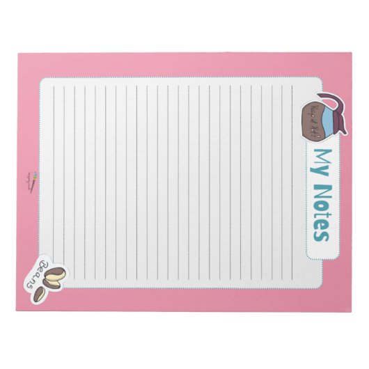 Bloc-note Notes pour mon café rose (Devant)