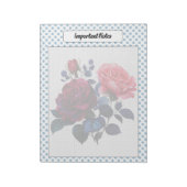 Bloc-note Notes Roses rose et bleu (Tourné)