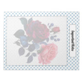 Bloc-note Notes Roses rose et bleu (Devant)