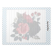 Bloc-note Notes Roses rose et bleu (Devant)