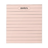 Bloc-note Notes roses Stationique et moderne (Devant)