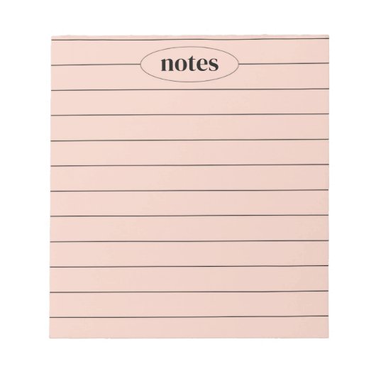 Bloc-note Notes roses Stationique et moderne (Devant)
