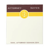 Bloc-note Notes sur les échelles de justice du procureur (Devant)