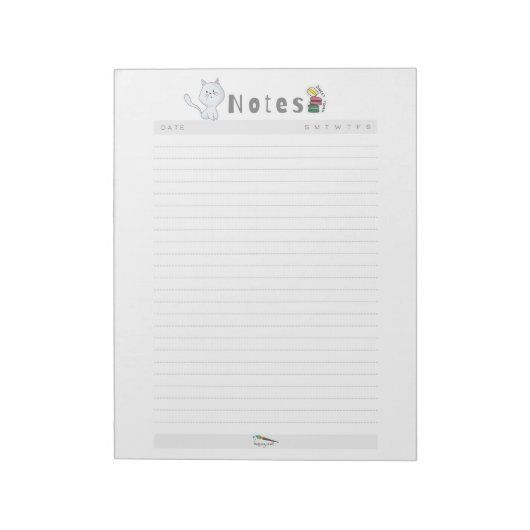 Bloc-note Notespad de chat hebdomadaire (Tourné)