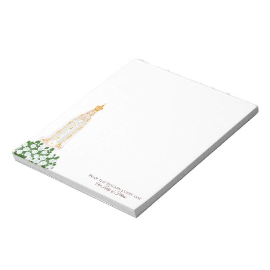 Bloc-note Notre-Dame de Fatima et roses blanches (Tourné)