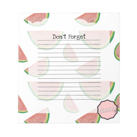 Bloc-note N'oubliez pas, Kawaii Watermelon (Devant)