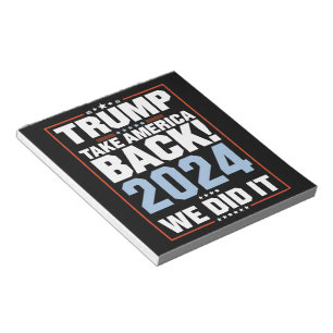 Bloc-note Nous l'avons fait Trump Drapeau USA Président 47 T