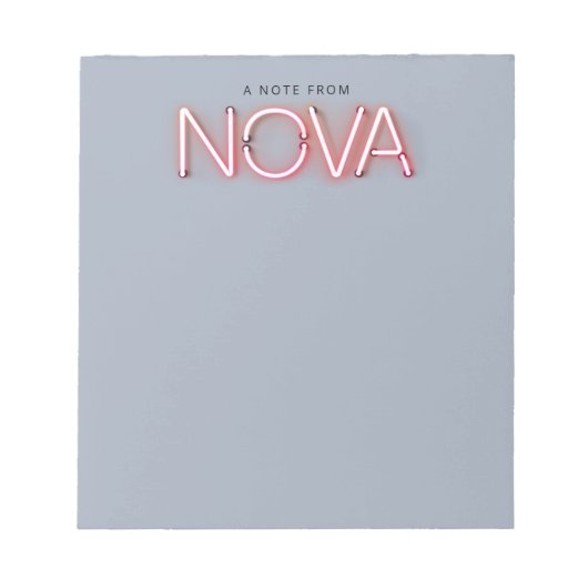Bloc-note Nouveau nom en néon (Devant)