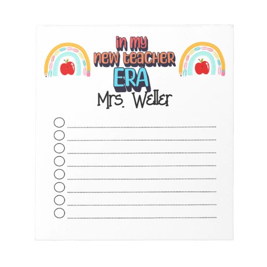 Bloc-note Nouveau Professeur personnalisé Retour à l'époque  (Devant)