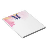Bloc-note Nuage d'encre bleu et rose moderne Personnalisé (Incliné)