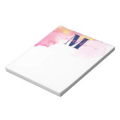 Bloc-note Nuage d'encre bleu et rose moderne Personnalisé (Tourné)