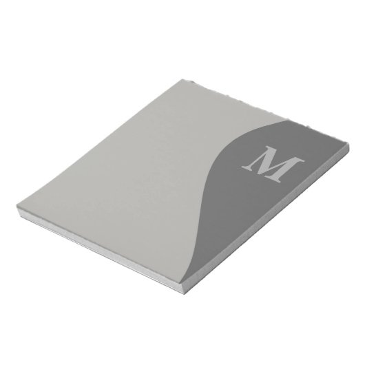 Bloc-note Nuances de gris avec monogramme (Tourné)