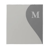 Bloc-note Nuances de gris avec monogramme (Devant)