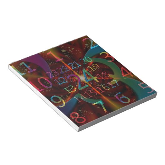 Bloc-note Numéros psychadéliques motif, design fascinant (Incliné)