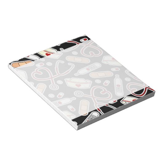 Bloc-note Nurse Love Print Black Background (Incliné)