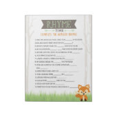 Bloc-note Nursery Rhyme Woodland Fox Baby shower Pack (Tourné)