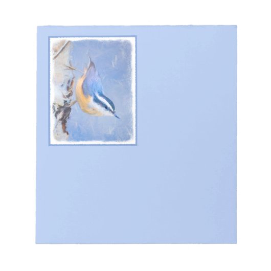 Bloc-note Nuthatch à poitrine rouge Peinture d'art original (Devant)