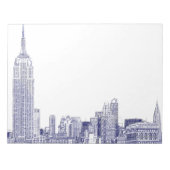 Bloc-note NYC Skyline Etched 01 Blue (Devant)