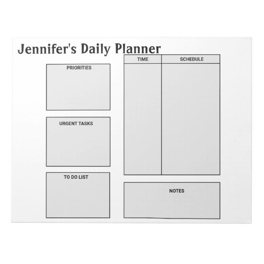 Bloc-note objectifs simples du planificateur quotidien pour (Devant)