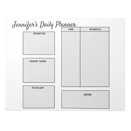 Bloc-note objectifs simples du planificateur quotidien pour  (Devant)