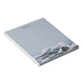 Bloc-note Océan Aquarelle Crashing Vagues Roches Splash (Incliné)