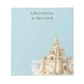 Bloc-note Ocean Beach Birds Blue Sky Cream Sand Castle (Devant)