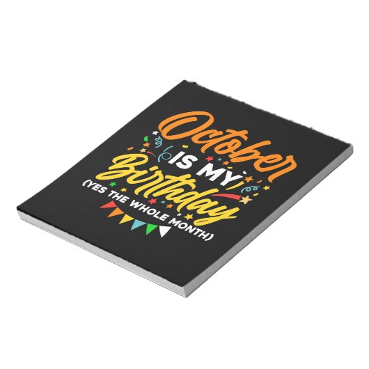 Bloc-note October Is My Birthday (Tourné)