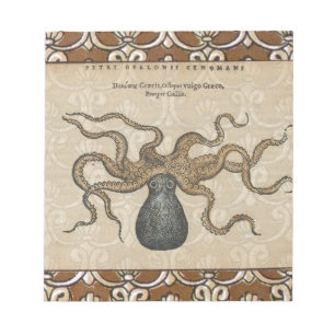 Bloc-note Octopus Kraken Illustration Vintage