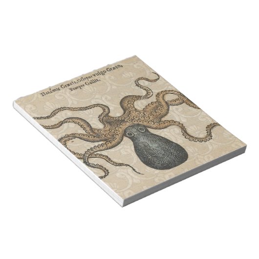 Bloc-note Octopus Kraken Illustration Vintage (Incliné)