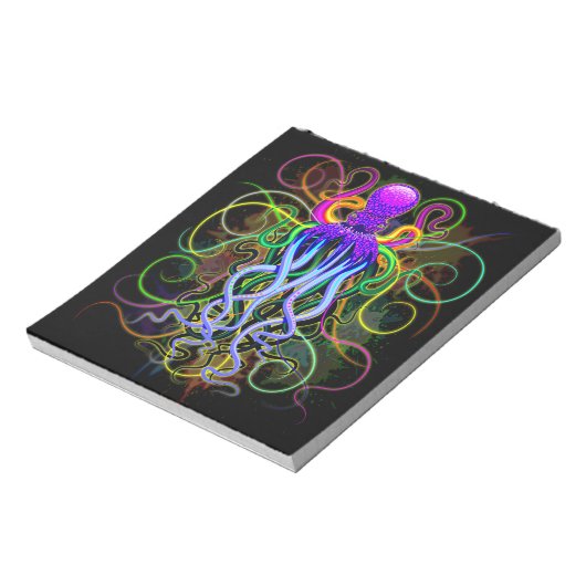 Bloc-note Octopus Luminescence psychédélique (Tourné)