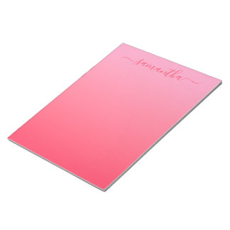 Bloc-note Œillet Fuchsia Rose Dégradé Féminin Signature