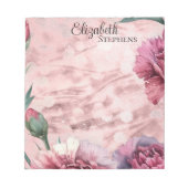 Bloc-note Œillets roses élégants - Floral Boho - Nom (Devant)