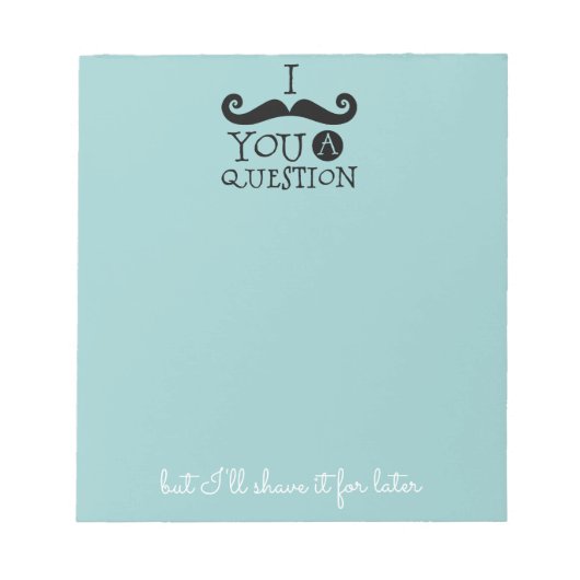 Bloc-note Oeuf Robin noir Humour Moustache bleu (Devant)