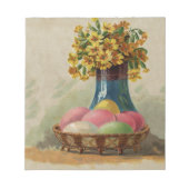 Bloc-note Oeufs Pâques Panier Fleurs Antique (Devant)