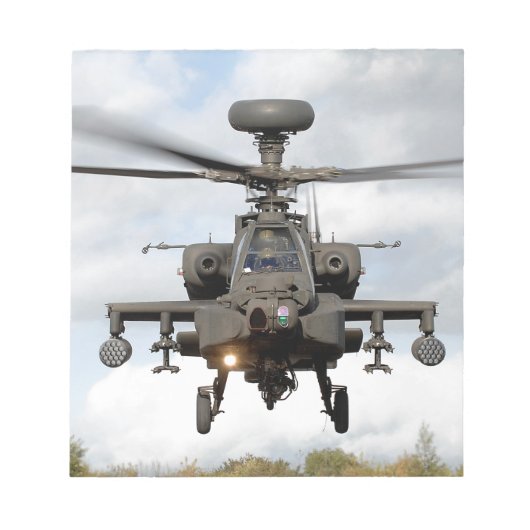 Bloc-note oh 64 militaires de helocopter d'arc d'Apaches (Devant)