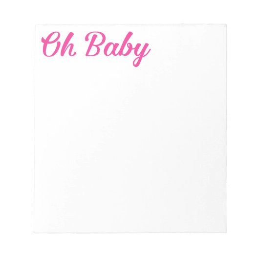 Bloc-note Oh Baby Personnalisé Fille Rose (Devant)