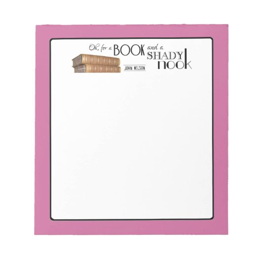 Bloc-note Oh pour un livre et un coin ombragé (Devant)