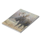 Bloc-note Oie taureau en orage de neige avec peupliers faux- (Tourné)