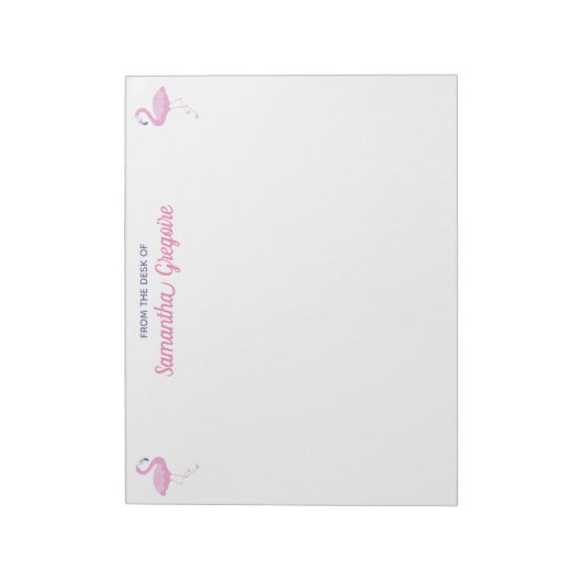 Bloc-note Oiseau De Flamant rose Rose Du Bureau De (Tourné)