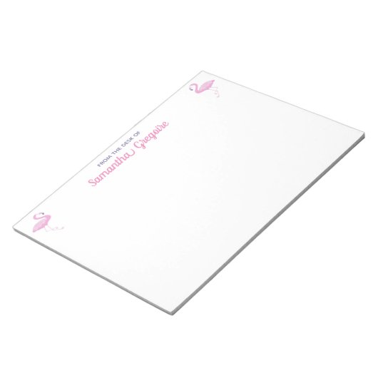 Bloc-note Oiseau De Flamant rose Rose Du Bureau De (Incliné)